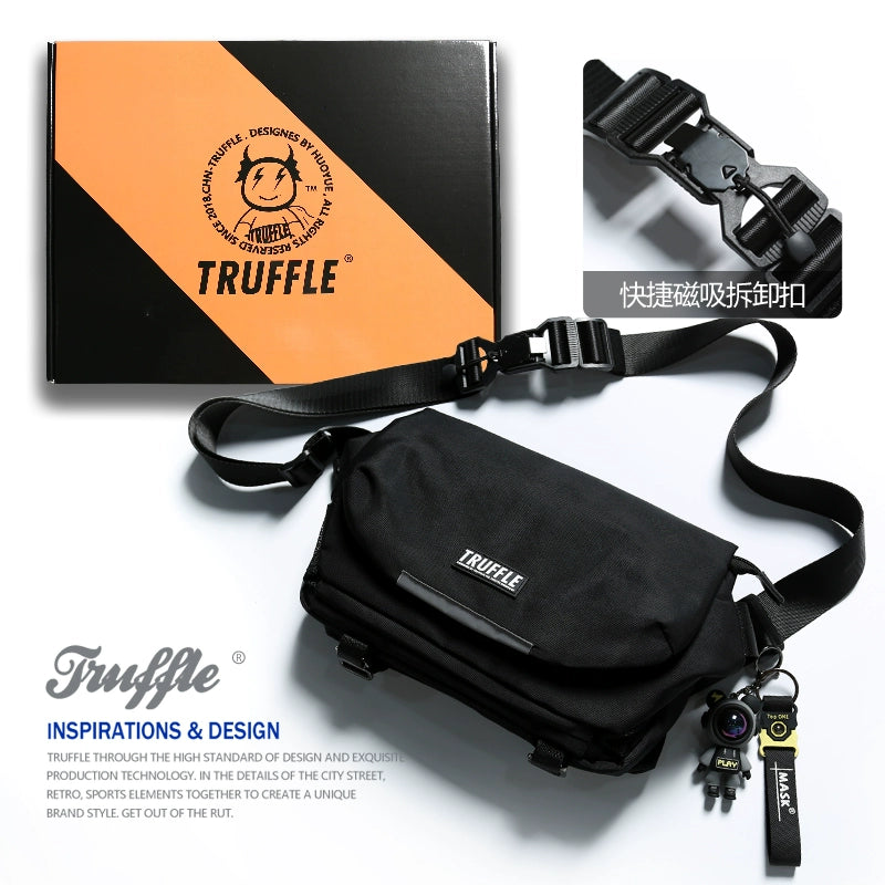 TRUFFLE Fashion One Shoulder Crossbody Bag Men's Casual Shoulder Bag Women's Trend Korean Student Postman Bag-
