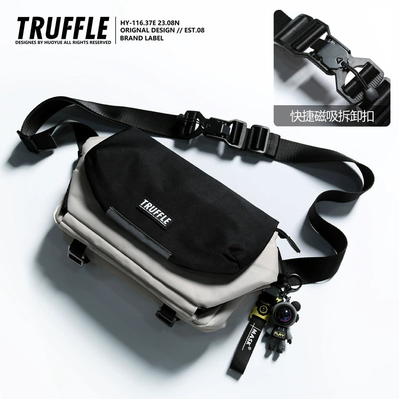 TRUFFLE Fashion One Shoulder Crossbody Bag Men's Casual Shoulder Bag Women's Trend Korean Student Postman Bag-