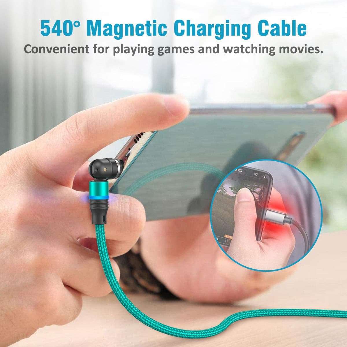 AUFU Magnetic Charging Cable Magnet Charger Micro USB Type C Cord USB Cable For iPhone11 Pro XS Max Xiaomi 540 Degrees Rotate-