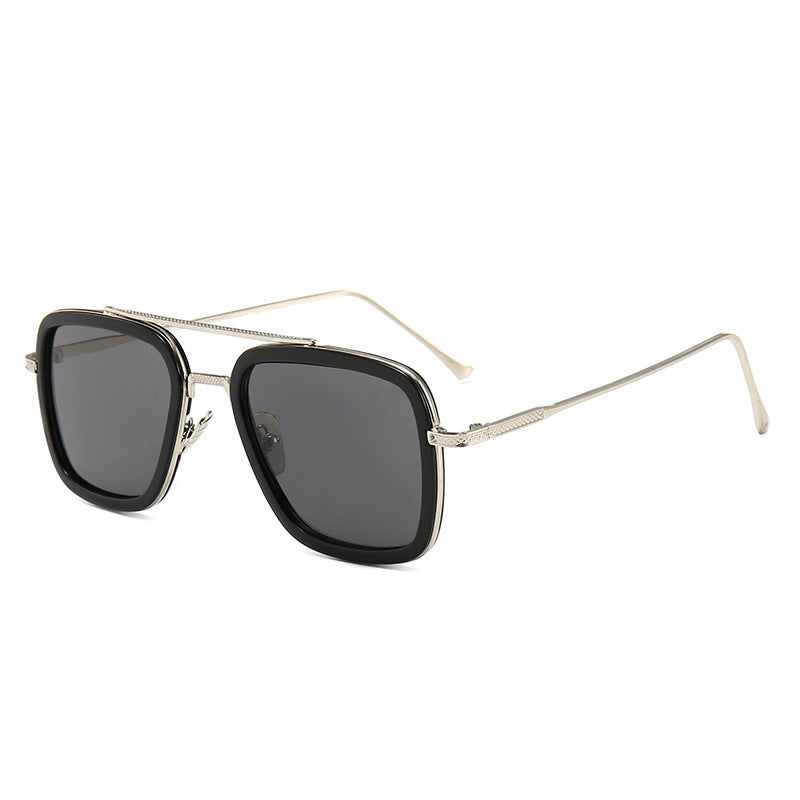 New Iron Man European and American Sunglasses Men's Trendy Glasses Fashion Square Downey Same Style Sunglasses-