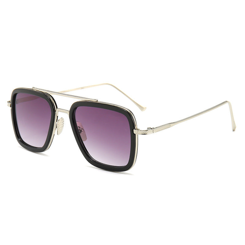 New Iron Man European and American Sunglasses Men's Trendy Glasses Fashion Square Downey Same Style Sunglasses-