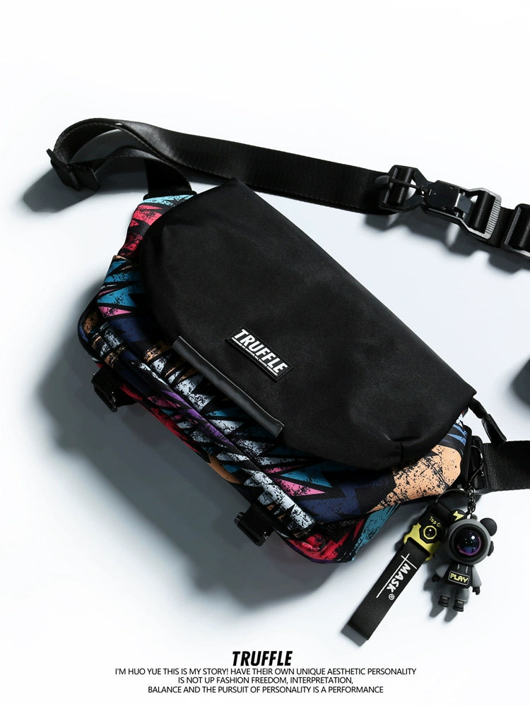 TRUFFLE Fashion One Shoulder Crossbody Bag Men's Casual Shoulder Bag Women's Trend Korean Student Postman Bag-