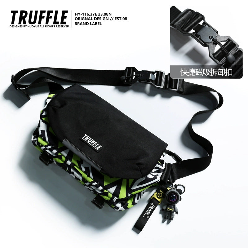 TRUFFLE Fashion One Shoulder Crossbody Bag Men's Casual Shoulder Bag Women's Trend Korean Student Postman Bag-