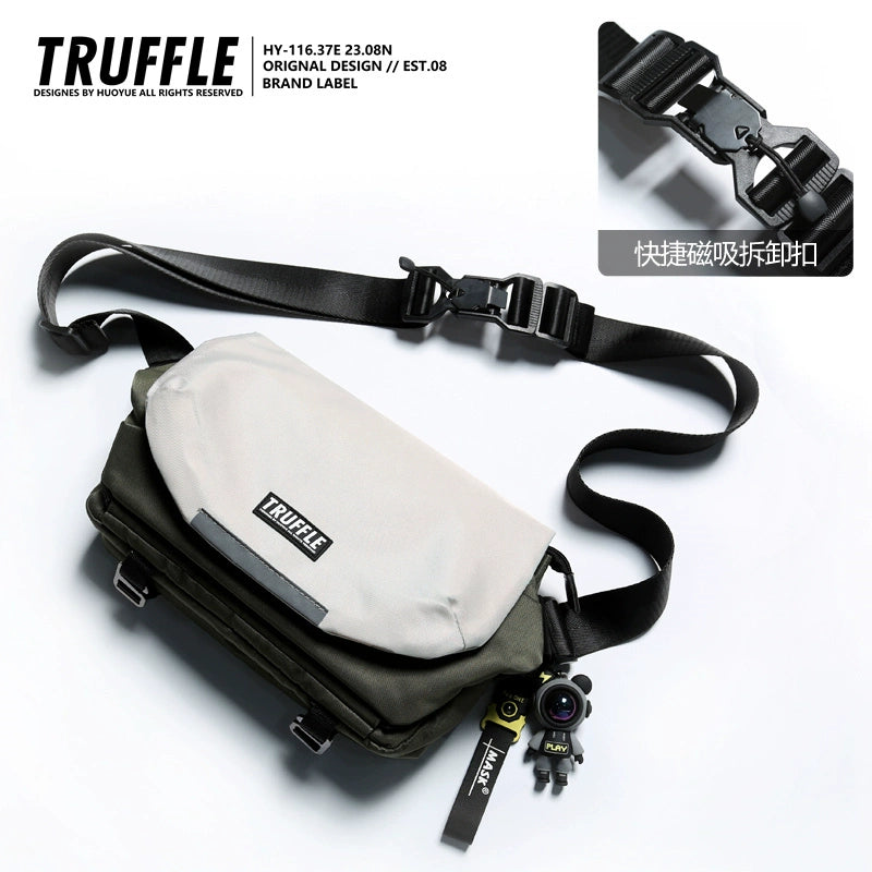 TRUFFLE Fashion One Shoulder Crossbody Bag Men's Casual Shoulder Bag Women's Trend Korean Student Postman Bag-