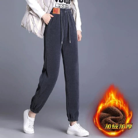 European corduroy harem pants women's new spring and autumn outerwear thin section comfortable chenille casual trousers summer-
