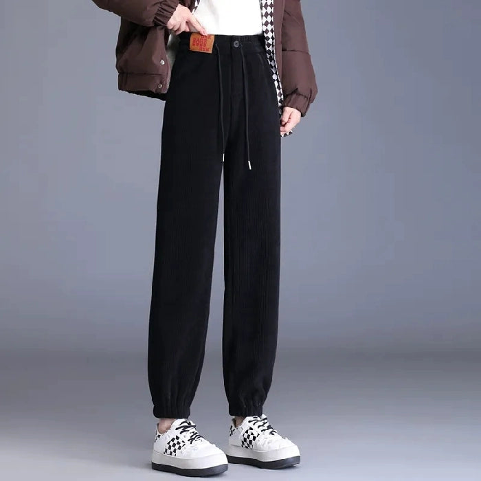 European corduroy harem pants women's new spring and autumn outerwear thin section comfortable chenille casual trousers summer-