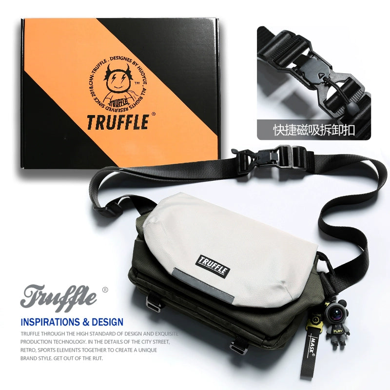 TRUFFLE Fashion One Shoulder Crossbody Bag Men's Casual Shoulder Bag Women's Trend Korean Student Postman Bag-