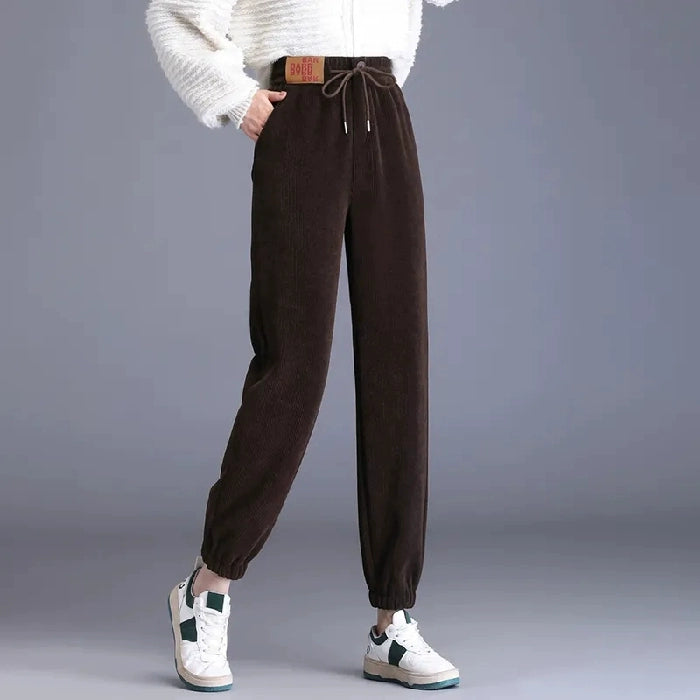 European corduroy harem pants women's new spring and autumn outerwear thin section comfortable chenille casual trousers summer-