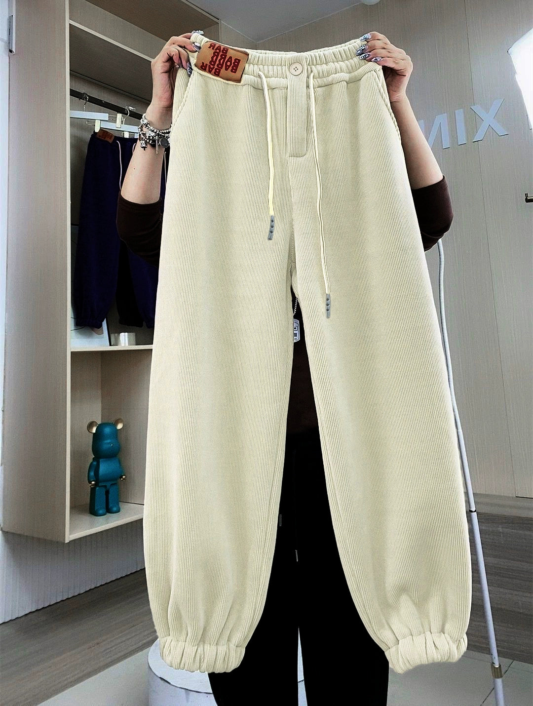 European corduroy harem pants women's new spring and autumn outerwear thin section comfortable chenille casual trousers summer-