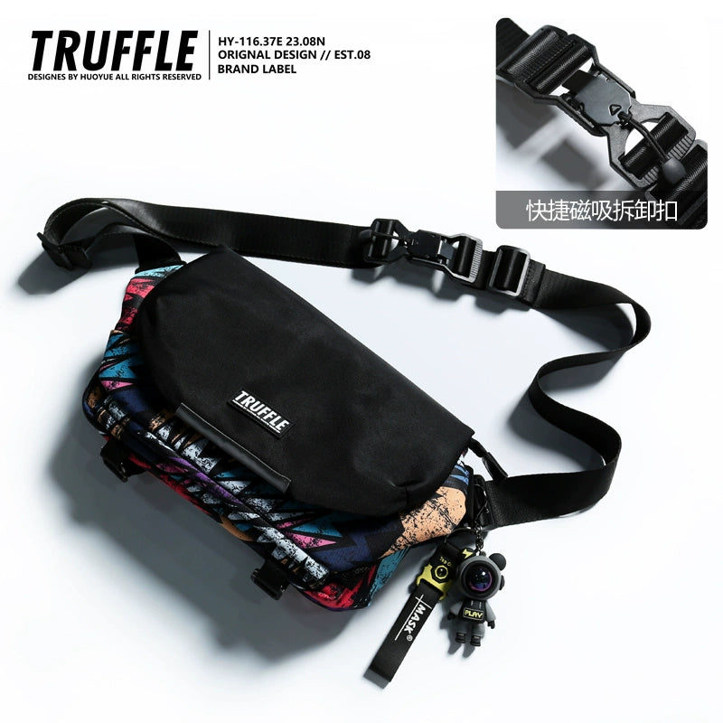 TRUFFLE Fashion One Shoulder Crossbody Bag Men's Casual Shoulder Bag Women's Trend Korean Student Postman Bag-