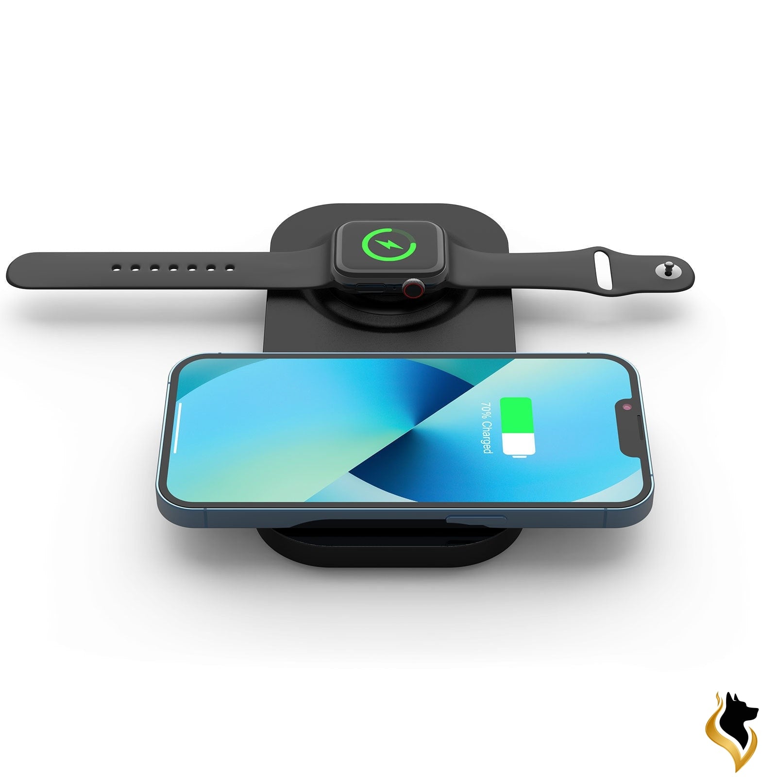 2-in-1 charging station 15W fast wireless charging Pad-