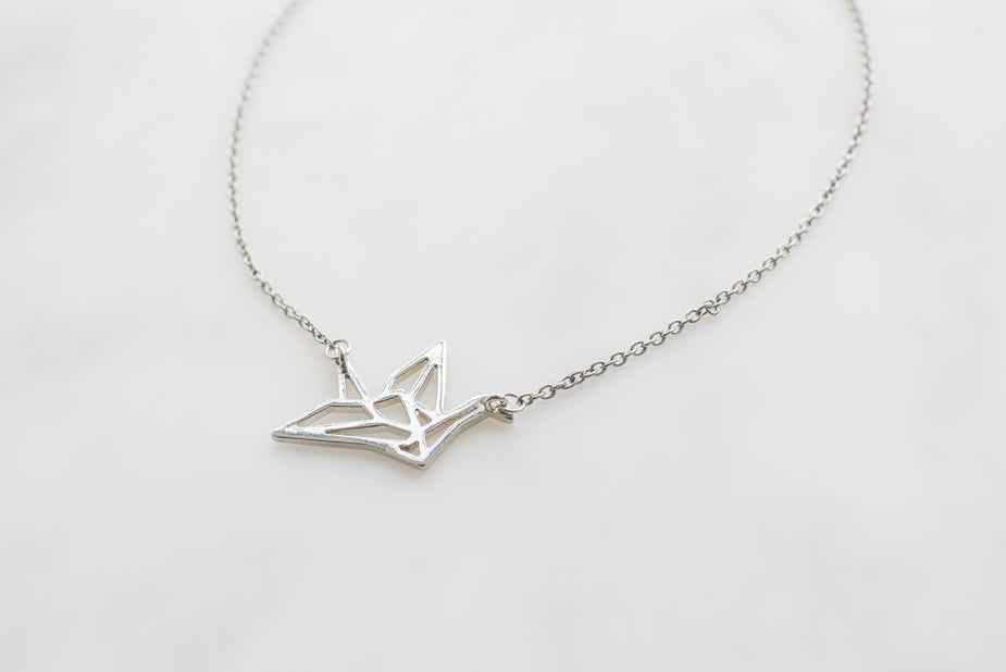 Origami Crane Necklace-Necklace