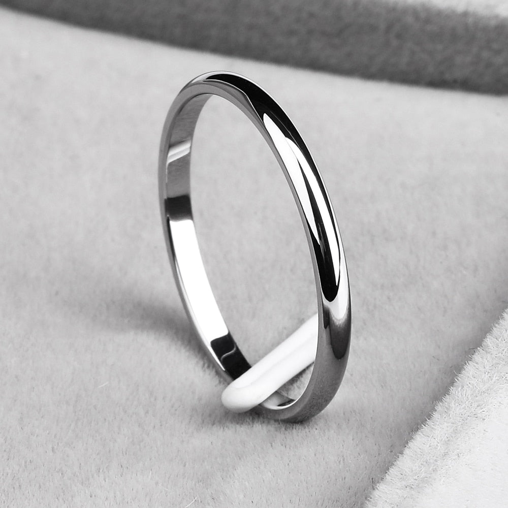KNOCK Titanium Steel  Rose Gold  Anti allergy Smooth  Simple Wedding Couples Rings Bijouterie for Man or Woman Gift-