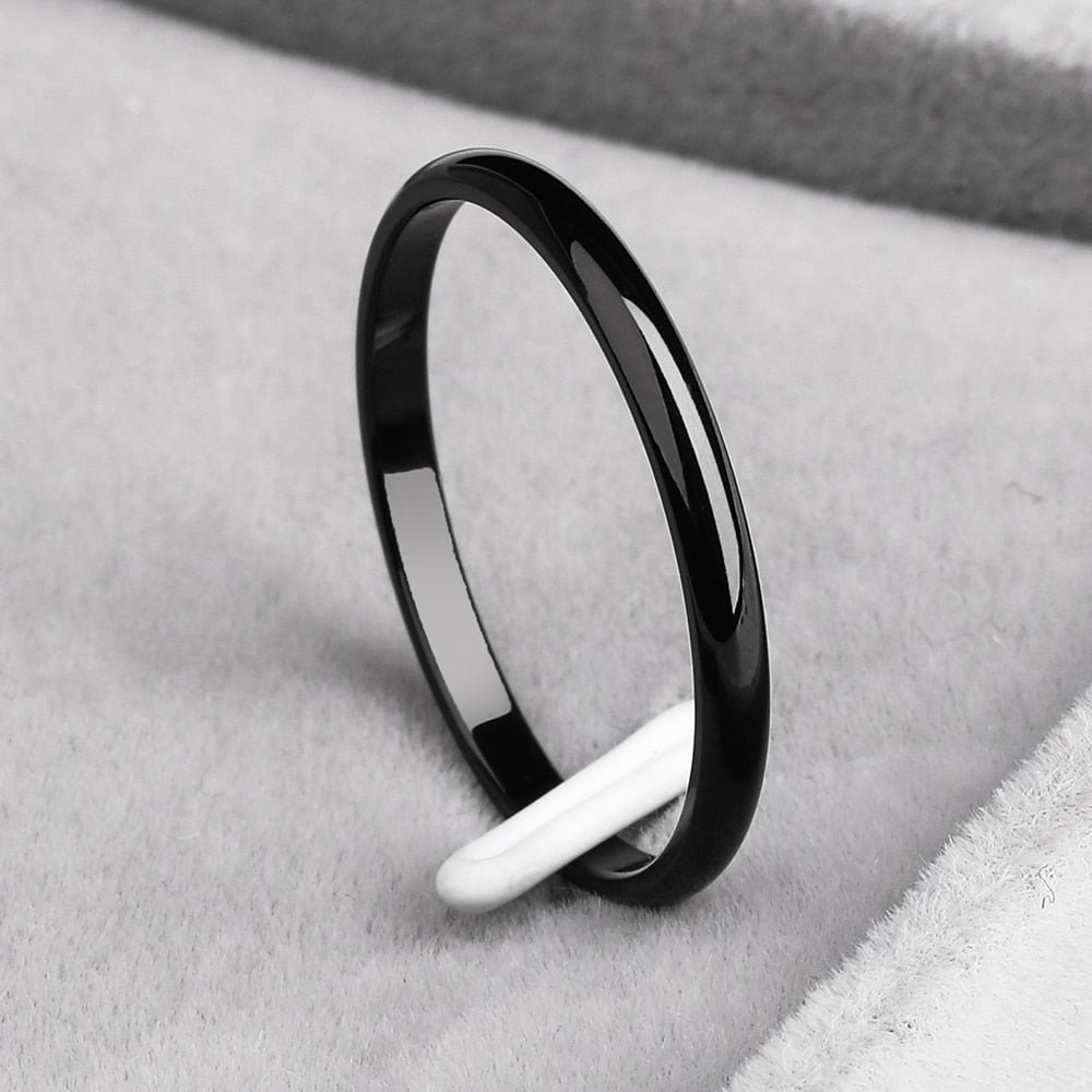 KNOCK Titanium Steel  Rose Gold  Anti allergy Smooth  Simple Wedding Couples Rings Bijouterie for Man or Woman Gift-