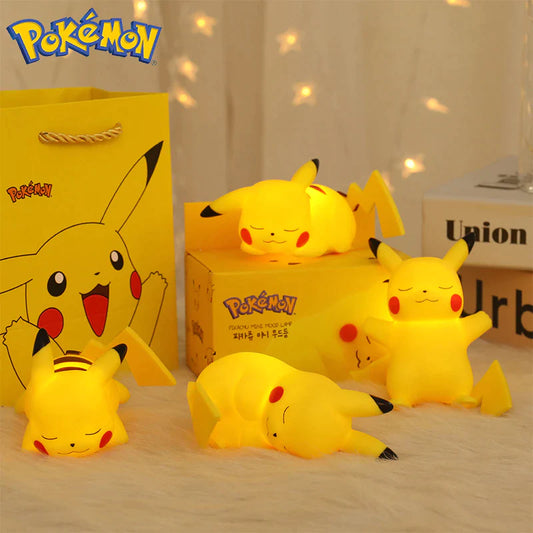 Pokemon Pikachu Night Light TAKARA TOMY Cute Anime Soft Light Bedroom Bedside LED Lights Room Decoration Children Toy Xmas Gift-